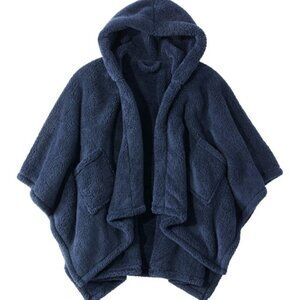 LL Bean Cozy Sherpa Wearable Throw Navy